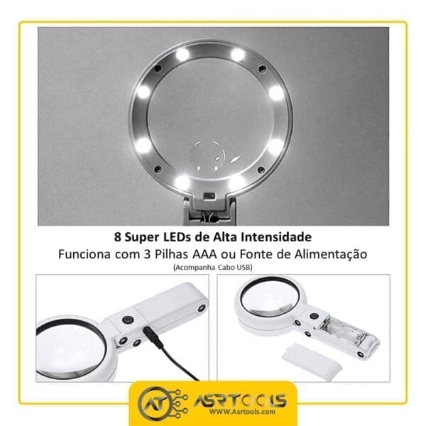 2 in 1 5x to 11x Bifocal with LED Lighting-FS75RC-0-ذره بین دستی و رومیزی مدل FS75RC