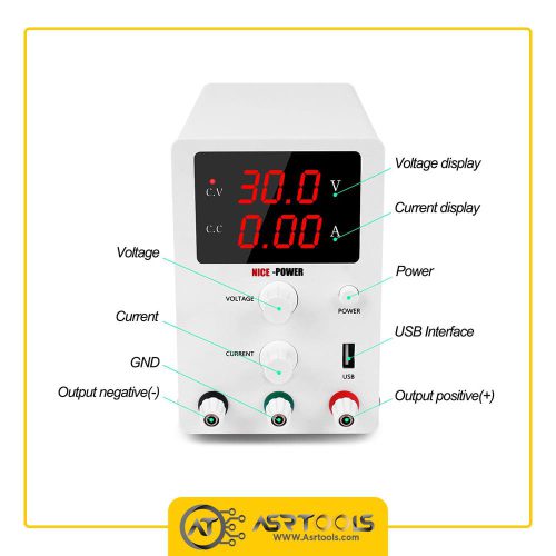 Nice Power R-SPS3010 30V 10A Variable LED Display Digital Adjustable Switching DC Regulated Lab Power Supply 5V USB Interface-0-منبع تغذیه نایس پاور مدل NICE POWER R-SPS3010