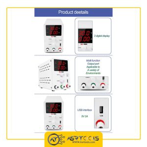 Nice Power R-SPS3010 30V 10A Variable LED Display Digital Adjustable Switching DC Regulated Lab Power Supply 5V USB Interface-0-منبع تغذیه نایس پاور مدل NICE POWER R-SPS3010