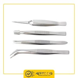 R'Deer 4Pcs Stainless Steel Tweezer Set-0-ست پنس آردیر مدل RDEER RST-1104 مجموعه 4 عددی