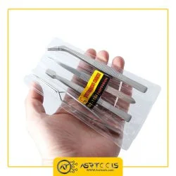 R'Deer 4Pcs Stainless Steel Tweezer Set-0-ست پنس آردیر مدل RDEER RST-1104 مجموعه 4 عددی