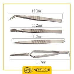 R'Deer 4Pcs Stainless Steel Tweezer Set-0-ست پنس آردیر مدل RDEER RST-1104 مجموعه 4 عددی