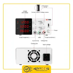 SPS-W1203 NICE-POWER Portable Stabilized China Factory Regulated Variable 120V 3A Digital DC Power Supply Repair Mobile Phone-0-منبع تغذیه نایس پاور مدل NICE POWER SPS-W1203