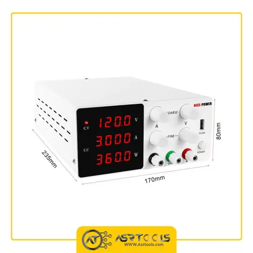 SPS-W1203 NICE-POWER Portable Stabilized China Factory Regulated Variable 120V 3A Digital DC Power Supply Repair Mobile Phone-0-منبع تغذیه نایس پاور مدل NICE POWER SPS-W1203