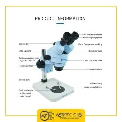 SUNSHINE SZM45T-B1 HD trinocular stereo microscope 7-45 times continuous zoom mobile phone repair motherboard welding zoom-3-لوپ سه چشم سانشاین مدل SUNSHINE SZM45T-B1