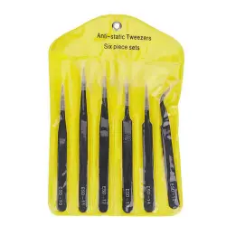 anti static tweezers six piece sets ESD-6-0-مجموعه 6 عددی پنس آنتی استاتیک مدل ESD-6
