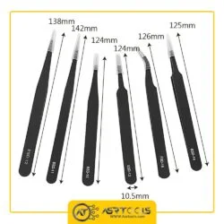 anti static tweezers six piece sets ESD-6-0-مجموعه 6 عددی پنس آنتی استاتیک مدل ESD-6