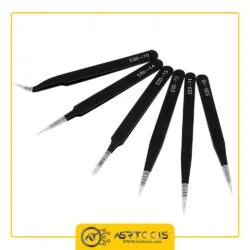 anti static tweezers six piece sets ESD-6-0-مجموعه 6 عددی پنس آنتی استاتیک مدل ESD-6