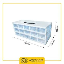 toolbox-15-drawers-ghanad-plast-a03-0-جعبه ابزار 15 کشو قناد پلاست مدل A03