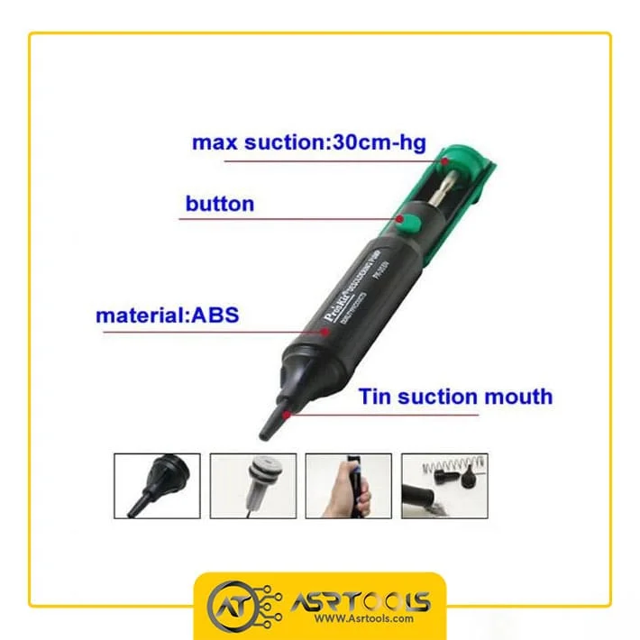 قلع کش پمپی پروسکیت مدل Proskit 8PK-366N-G 6 Proskit 8pk-366n-o desoldering pump-0-قلع کش پروسکیت مدل Proskit DP-366N-O