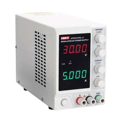 UNI-T 30V 5A Linear Power Supply, UTP3315TFL-II Regulated Bench Power Supply, 4 Digital LED with Alligator Leads-0-منبع تغذیه یونی تی مدل UNI-T UTP3315TFL-II