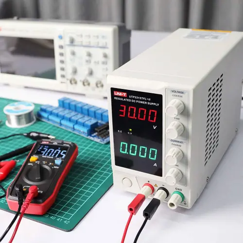 UNI-T 30V 5A Linear Power Supply, UTP3315TFL-II Regulated Bench Power Supply, 4 Digital LED with Alligator Leads-0-منبع تغذیه یونی تی مدل UNI-T UTP3315TFL-II