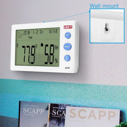 UNI-T A13T humidity & temperature meter-0-دماسنج، رطوبت سنج و ساعت یونی تی مدل UNI-T A13T