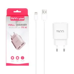 شارژر دیواری تسکو مدل TSCO TTC62 به همراه کابل تبدیل microUSB asrtools
