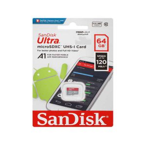 کارت حافظه microSDXC سن دیسک مدل Ultra A1 کلاس 10 استاندارد UHS-I سرعت 120MBps ظرفیت 64 گیگابایت ASRTOOLS