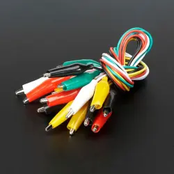 S10 10pcs 50cm SMALL Alligator Clips Double-ended Clips Crocodile Cable Alligator Jumper Wire Test Leads Alligator Clips-0-سیم دو سر سوسماری سایز کوچک مدل S10 مجموعه 10 عددی