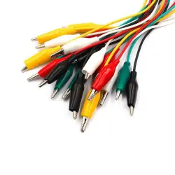 S10 10pcs 50cm SMALL Alligator Clips Double-ended Clips Crocodile Cable Alligator Jumper Wire Test Leads Alligator Clips-0-سیم دو سر سوسماری سایز کوچک مدل S10 مجموعه 10 عددی