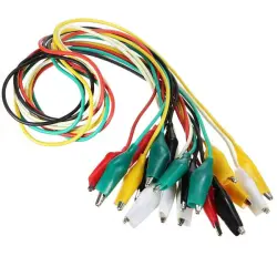 S10 10pcs 50cm SMALL Alligator Clips Double-ended Clips Crocodile Cable Alligator Jumper Wire Test Leads Alligator Clips-0-سیم دو سر سوسماری سایز کوچک مدل S10 مجموعه 10 عددی