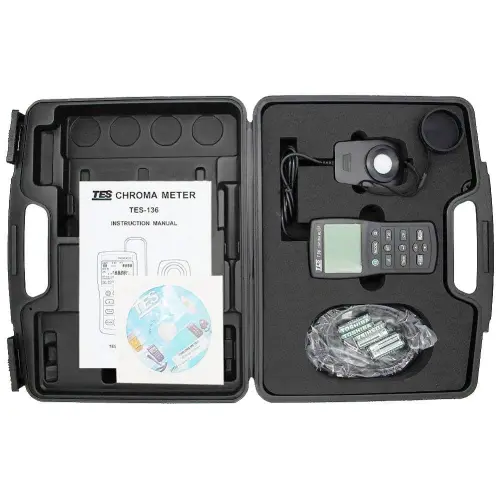 TES-136 Chroma Meter Illuminometer Meter with Data Logger Function-0- کلوین متر و رنگ سنج نور تی ای اس مدل TES TES-136