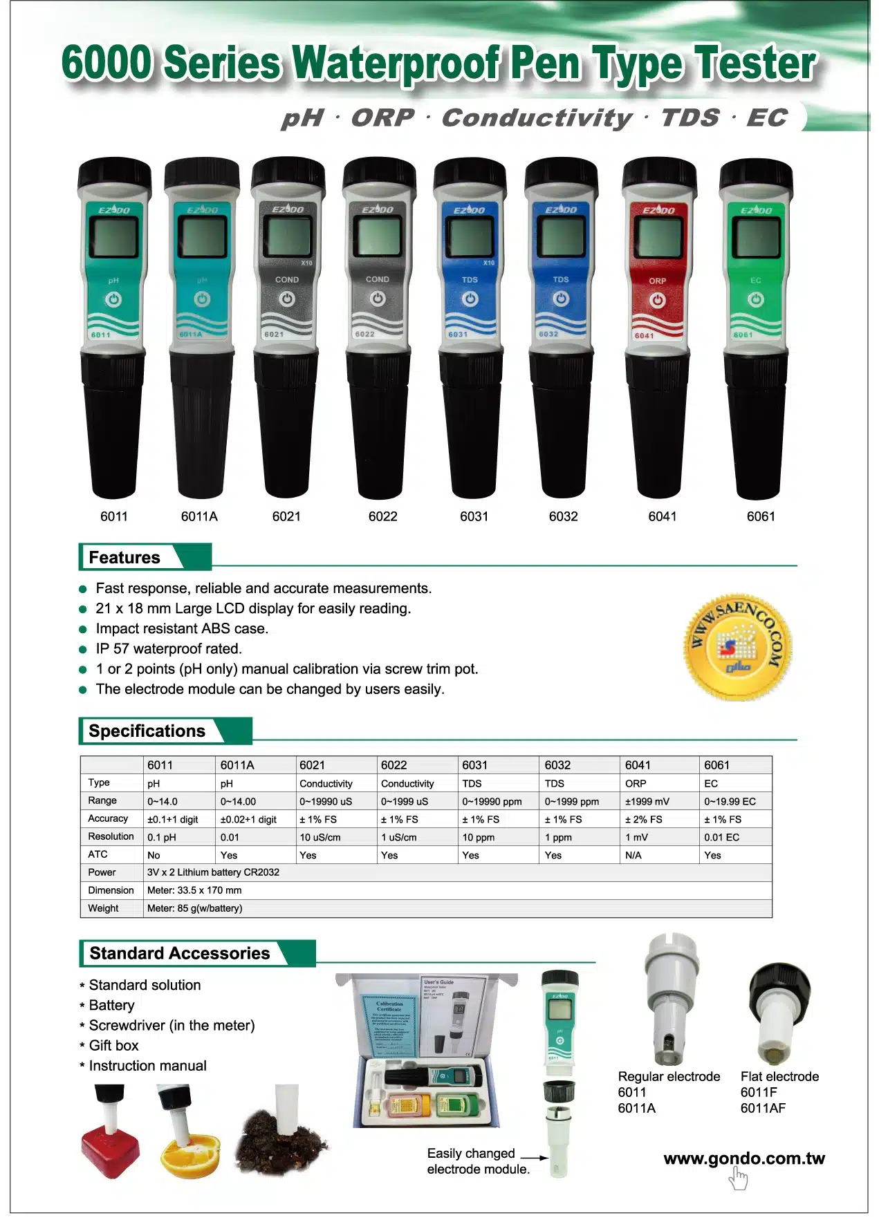 6000 Series Waterproof Pen Type Tester