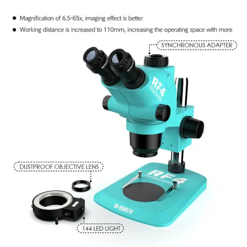 kailiwei-rf4-RF6565TV-microscope-0-لوپ سه چشم کایلیوی مدل Kailiwei RF4 RF6565TV