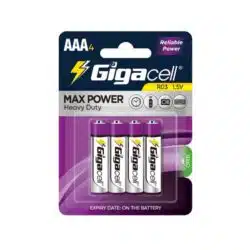 باتری نیم قلمی گیگاسل مدل Gigacell Max Power بسته 4 عددی ASRTOOLS