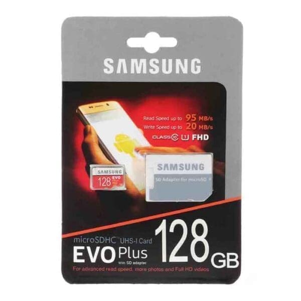 کارت حافظه microSDXC سامسونگ مدل Evo Plus کلاس 10 استاندارد UHS-I U3 سرعت 95MBps همراه با آداپتور SD ظرفیت 128 گیگابایت ASRTOOLS