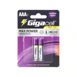 باتری نیم قلمی گیگاسل مدل Gigacell Max Power بسته 2 عددی عصرتولز