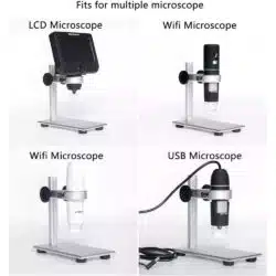 Aluminum Alloy Stand Holder for USBWi-Fi Digital Microscope, Bysameyee Universal Diameter Metal Mount-0-پایه میکروسکوپ دیجیتال مدل GS600