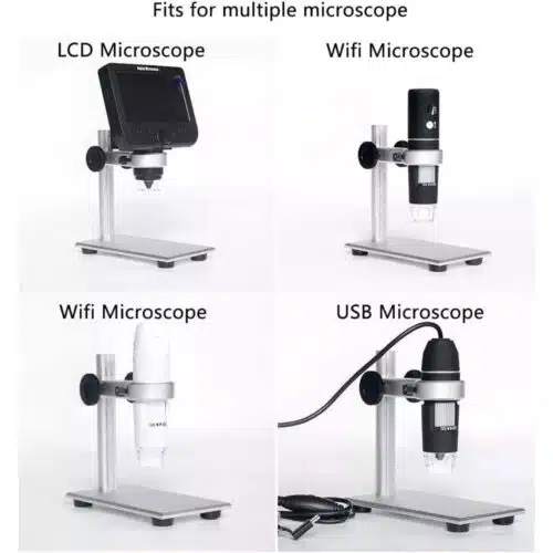 Aluminum Alloy Stand Holder for USBWi-Fi Digital Microscope, Bysameyee Universal Diameter Metal Mount-0-پایه میکروسکوپ دیجیتال مدل GS600