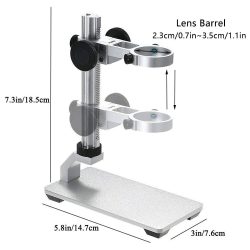 Aluminum Alloy Stand Holder for USBWi-Fi Digital Microscope, Bysameyee Universal Diameter Metal Mount-0-پایه میکروسکوپ دیجیتال مدل GS600