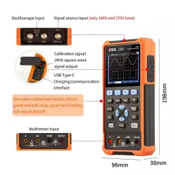 VICTOR 240 handheld digital automotive oscilloscope with multimeter two channel 40mhz bandwidth electronic meter with USB SCPI-0-اسیلوسکوپ دستی ویکتور مدل VICTOR 240