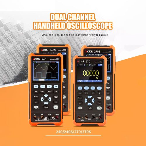 VICTOR 240 handheld digital automotive oscilloscope with multimeter two channel 40mhz bandwidth electronic meter with USB SCPI-0-اسیلوسکوپ دستی ویکتور مدل VICTOR 240
