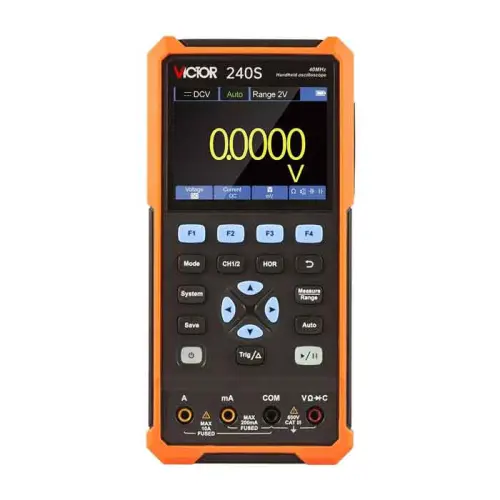 VICTOR 240S China handheld Oscilloscope 2CH Channel 40MHz 125MSas Sampling Rate Dual-Channel multimeter Storage signal souce-0-اسیلوسکوپ دستی ویکتور مدل VICTOR 240S