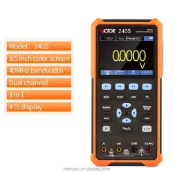 VICTOR 240S China handheld Oscilloscope 2CH Channel 40MHz 125MSas Sampling Rate Dual-Channel multimeter Storage signal souce-0-اسیلوسکوپ دستی ویکتور مدل VICTOR 240S