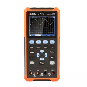 VICTOR 270S Handheld Oscilloscope And Multimeter And Signal Generator 3 in 1Function 70MHz Dual Channel 4 12 Display 250M Sas-0-اسیلوسکوپ دستی ویکتور مدل VICTOR 270S