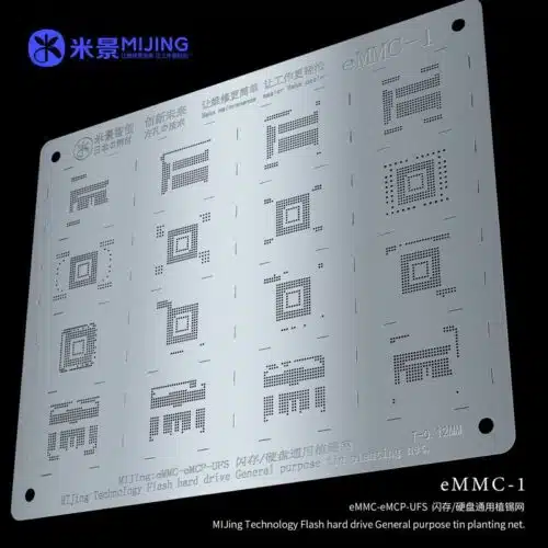 Mijing MJ EMMC 1 Manual Plant Tin Net Series BGA Reballing Stencil Direct Heating Template Phone Nand Reballing Repair Tools-1-شابلون هارد میجینگ مدل MIGING EMMC-1