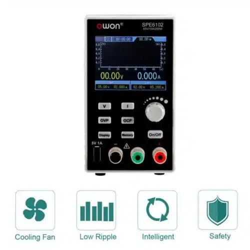 OWON SPE6102 Power supply programmable laboratory; Ch 1; 0÷60VDC; 0÷10A; 200W-0-منبع تغذیه دیجیتال قابل برنامه ریزی اوون مدل OWON SPE6102