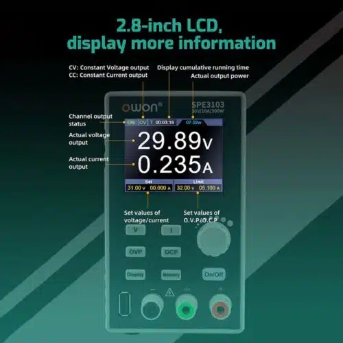 OWON SPE6102 Power supply programmable laboratory; Ch 1; 0÷60VDC; 0÷10A; 200W-0-منبع تغذیه دیجیتال قابل برنامه ریزی اوون مدل OWON SPE6102