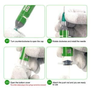 Relife RL-403S Welding Paste 183C Medium Temperature Solder Paste Flux 10CC Tin Liquid BGA Soldering Magnetic Fluxes PCB Repair-0-خمیر قلع سرنگی ریلایف مدل RELIFE RL-403S
