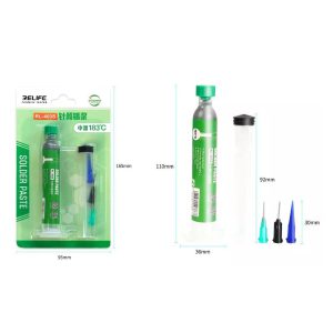 Relife RL-403S Welding Paste 183C Medium Temperature Solder Paste Flux 10CC Tin Liquid BGA Soldering Magnetic Fluxes PCB Repair-0-خمیر قلع سرنگی ریلایف مدل RELIFE RL-403S