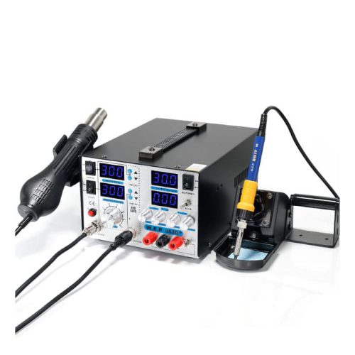 WEP 853D+5A Hot Air Soldering Iron with DC power supply 3 IN 1 BGA rework station-0-هویه، هواگرم و منبع تغذیه وپ مدل W.E.P 853D 5A