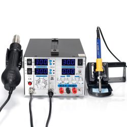 WEP 853D+5A Hot Air Soldering Iron with DC power supply 3 IN 1 BGA rework station-0-هویه، هواگرم و منبع تغذیه وپ مدل W.E.P 853D 5A