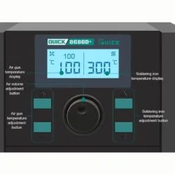 Quick 8686D+ 2 in 1 Rework Station Hot Air Gun Electric Soldering Iron Mobile Phone Screen Motherboard Lead-free Repair Tool-0-هیتر و هویه کوییک مدل Quick 8686D PLUS عصرتولز
