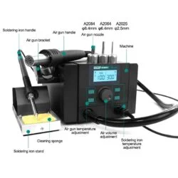 Quick 8686D+ 2 in 1 Rework Station Hot Air Gun Electric Soldering Iron Mobile Phone Screen Motherboard Lead-free Repair Tool-0-هیتر و هویه کوییک مدل Quick 8686D PLUS عصرتولز