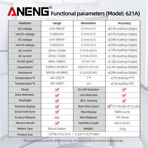 مولتی متر دیجیتال آننگ مدل ANENG 621A عصرتولز