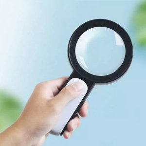 30X 18 LED Lights Cold Warm Light High-definition Elderly Reading Repairing Glass Magnifying Glass-0-ذره بین دستی با نور LED مدل 18-2290