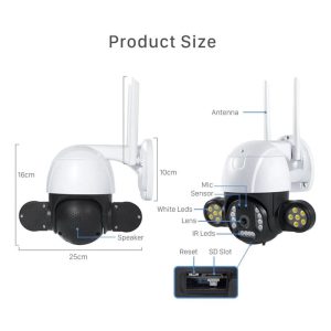 دوربین مینی اسپید دام سیم کارتی مدل mini speed dome v380 عصرتولز