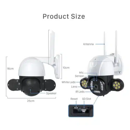 دوربین مینی اسپید دام سیم کارتی مدل mini speed dome v380 عصرتولز