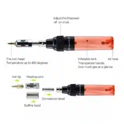 BESTOOL BST-100 Mini Micro Soldering Tool Gas Soldering Iron Welding Torch cordless 200W Pen Type-0-هویه گازی بست مدل BEST BST-100 مجموعه 4 عددی